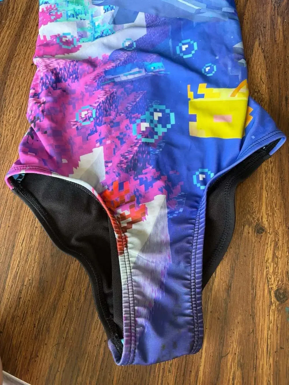 Justice x Minecraft Girls One-Piece Swimsuit Dolphin Pixel Graphic Print